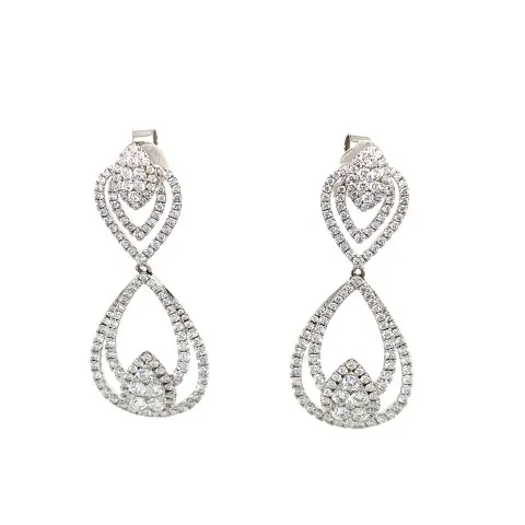 18K White Gold Diamond Earrings