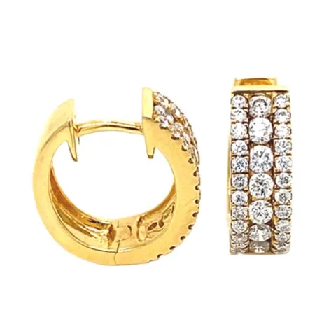 18K Yellow Gold Huggie Earrings