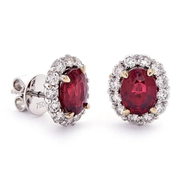 18K White Gold Ruby Earrings