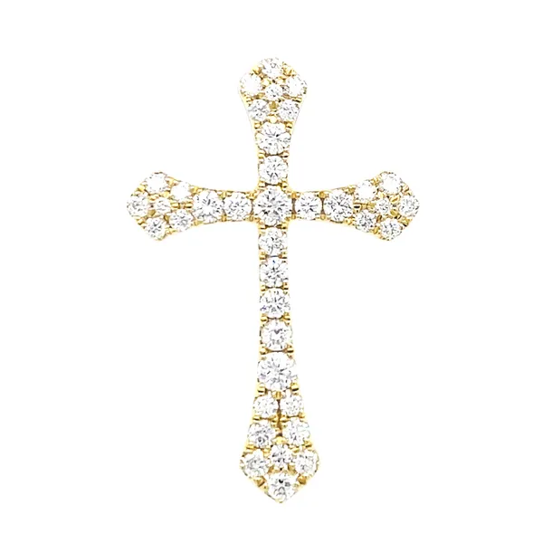 18K Yellow Gold Diamond Cross Pendant
