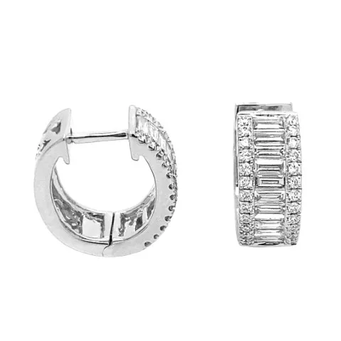 18K White Gold Huggie Earrings