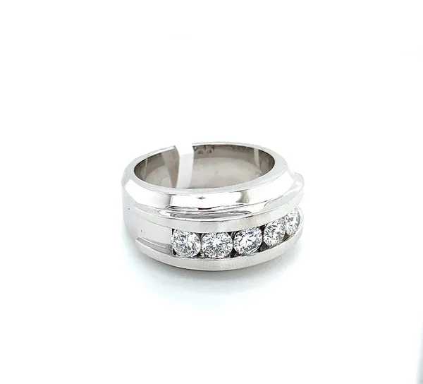 18K White Gold Diamond Men’s Ring