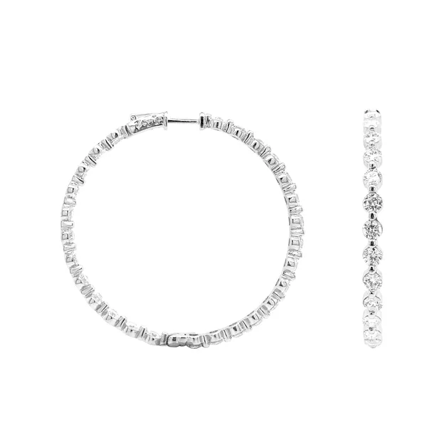 18K White Gold Hoop Earrings