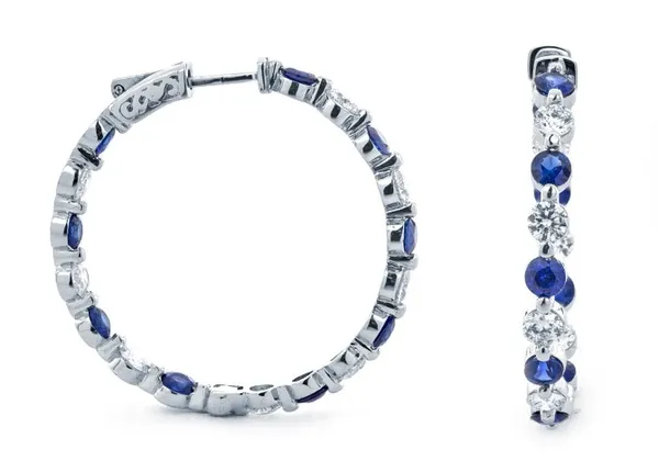 18K White Gold Sapphire Earrings