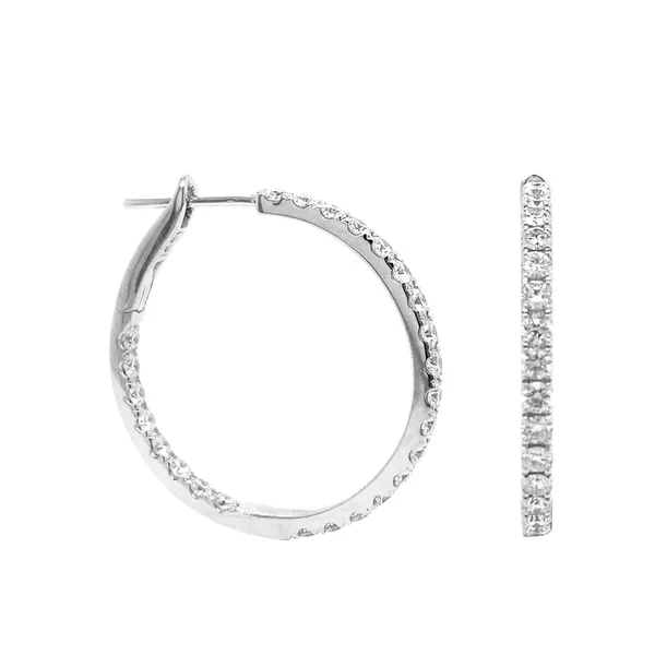 18K White Gold Hoop Earrings