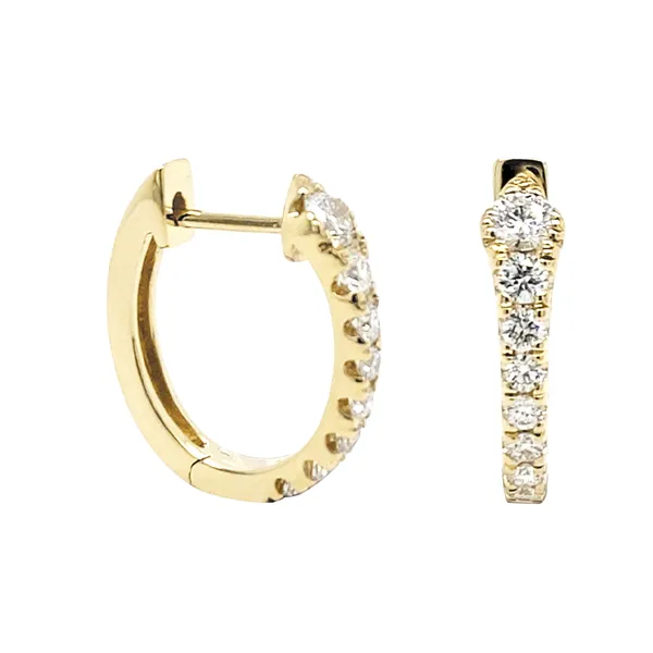 18K Yellow Gold Huggie Earrings