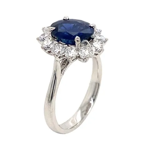 18K White Gold Sapphire Ring