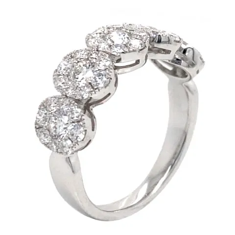 18K White Gold Diamond Band