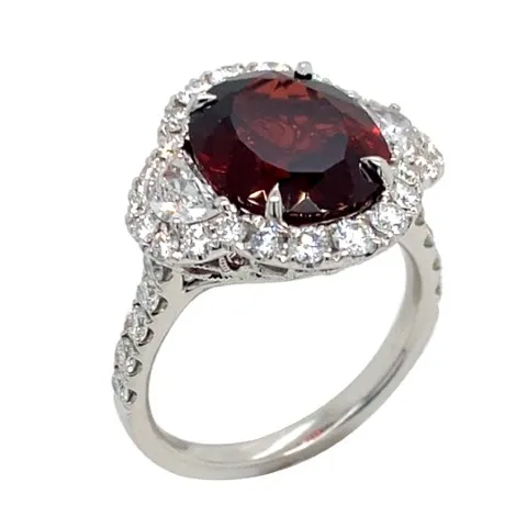 18K White Gold Spessartite Garnet Ring