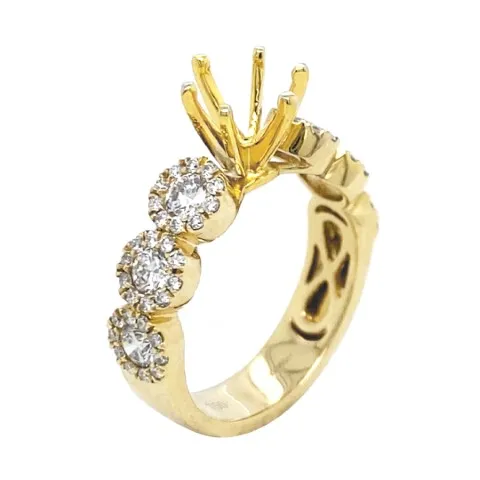 18K Yellow Gold Semi Mount Ring