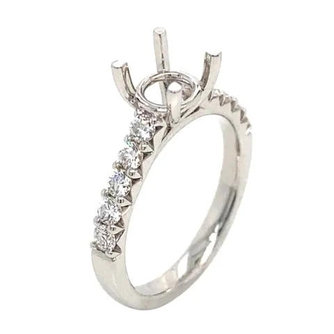 18K White Gold Diamond Semi Mount Ring