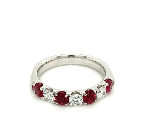 18K White Gold Ruby Band