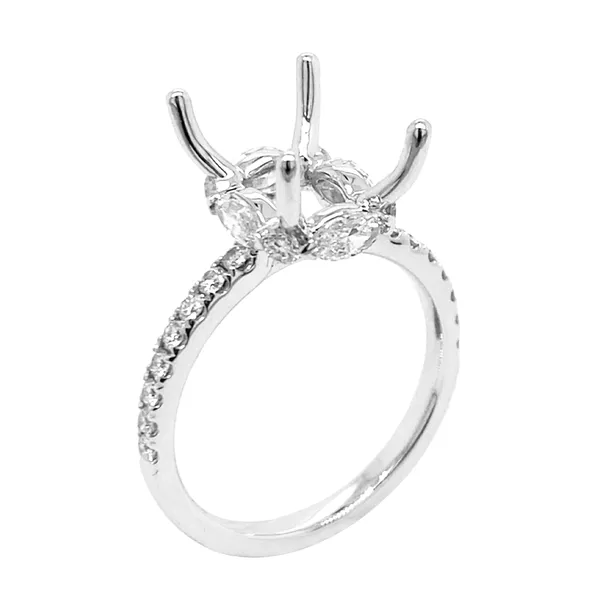 18K White Gold Semi Mount Ring
