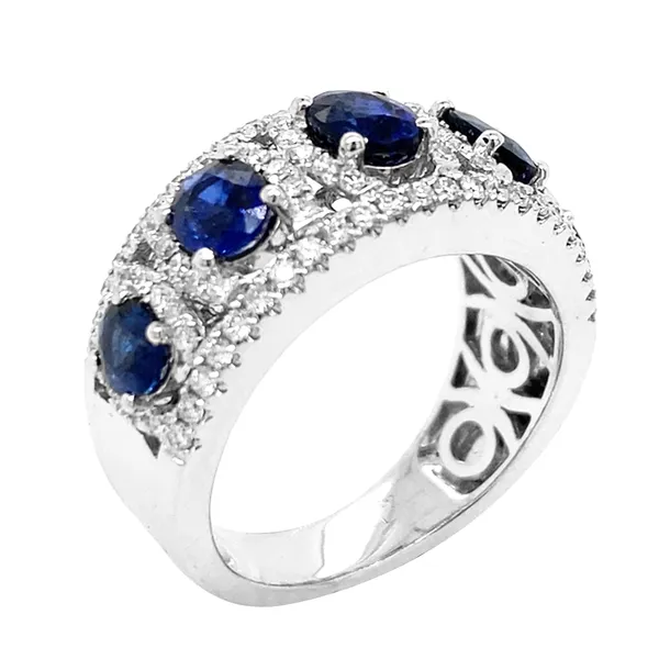 18K White Gold Sapphire Band