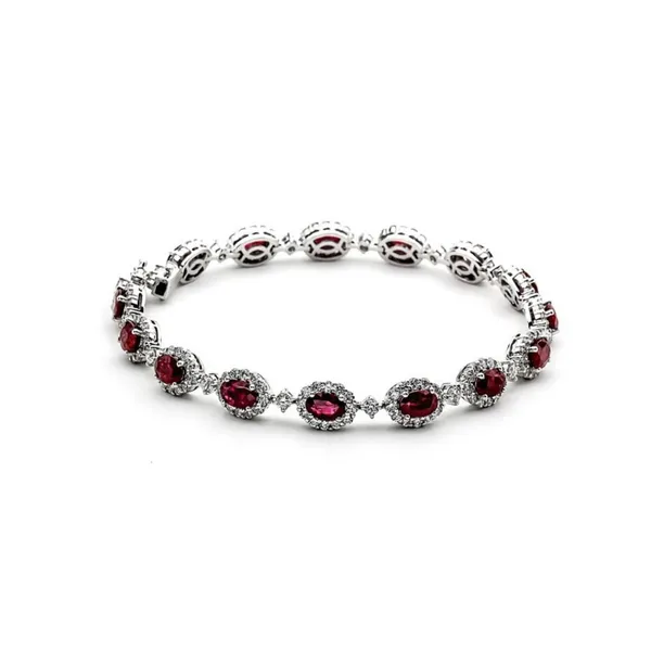 18K White Gold Ruby Bracelet