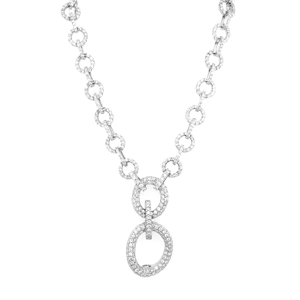 18K White Gold Diamond Necklace