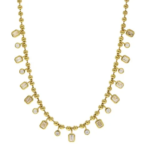 18K Yellow Gold Diamond Necklace