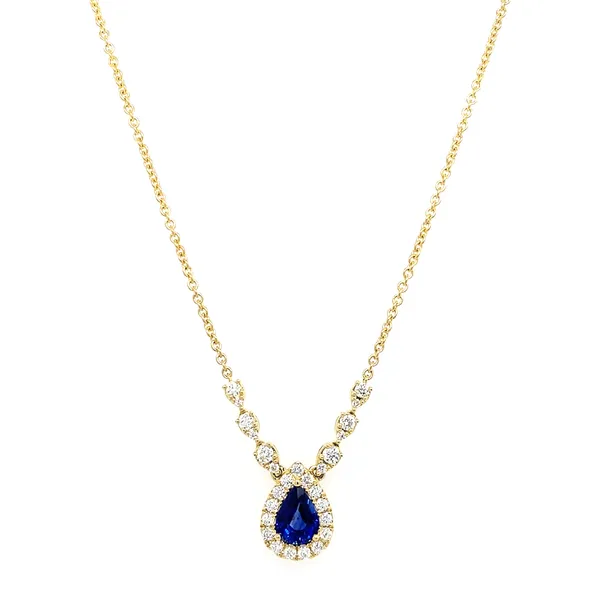 18K Yellow Gold Sapphire Necklace