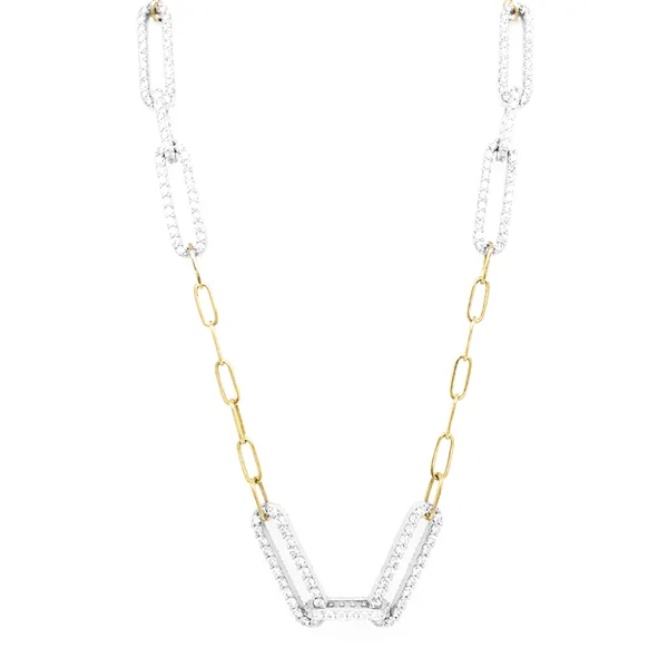 18K Two-Tone Gold Diamond Necklace