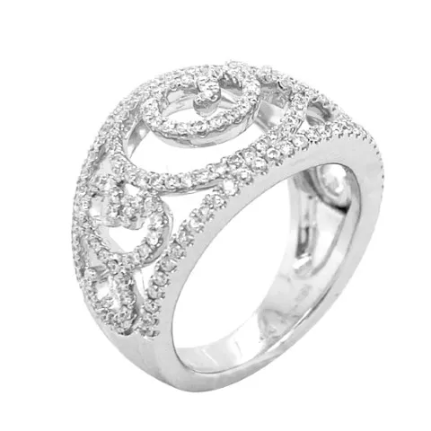 18K White Gold Diamond Band