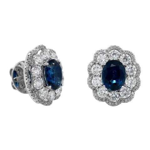 18K White Gold Sapphire Earrings