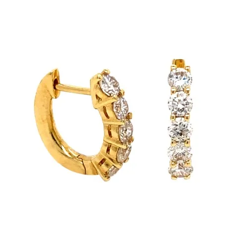 18K Yellow Gold Huggie Earrings