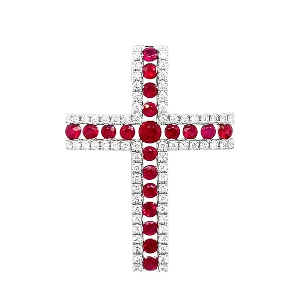 18K White Gold Ruby Pendant