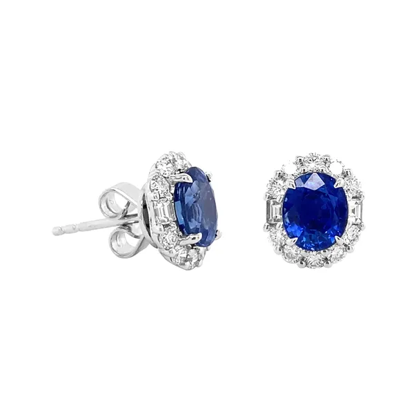 18K White Gold Sapphire Earrings