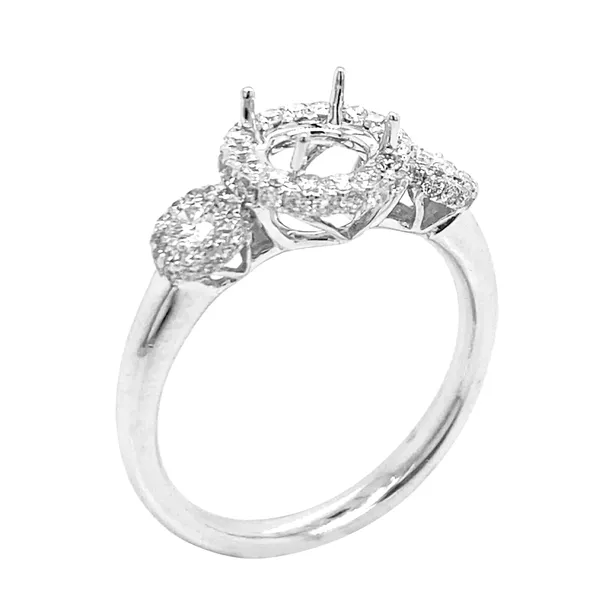 18K White Gold Semi Mount Ring