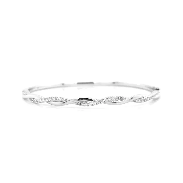 18K White Gold Diamond Bangle