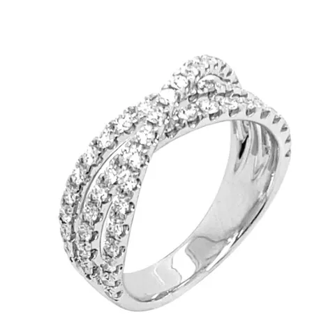 18K White Gold Diamond Band
