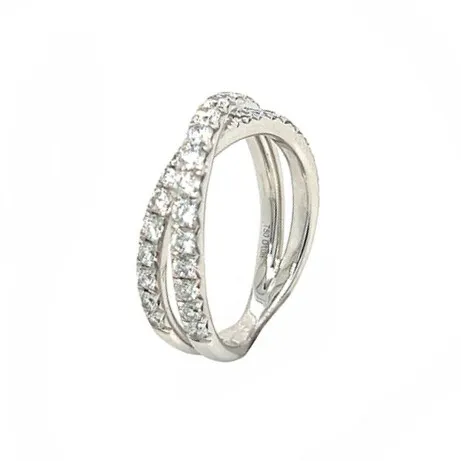 18K White Gold Diamond Band