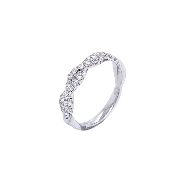 18K White Gold Diamond Band