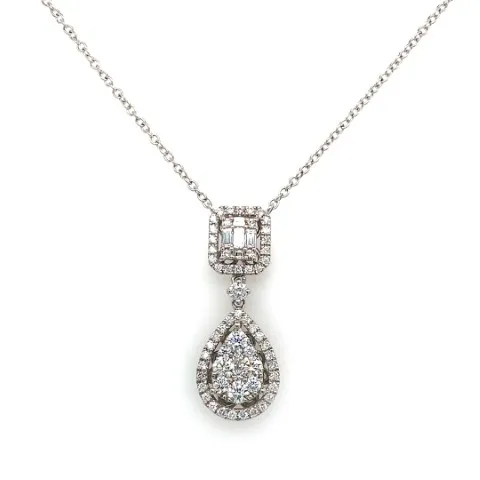 18K White Gold Diamond Necklace