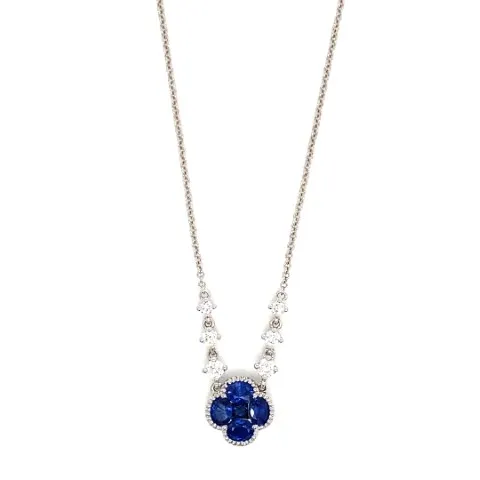 18K White Gold Sapphire Necklace