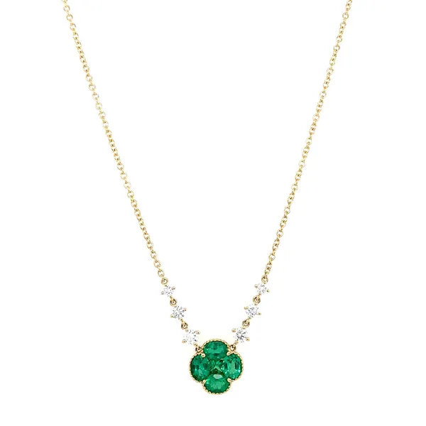 18K White Gold Emerald Necklace