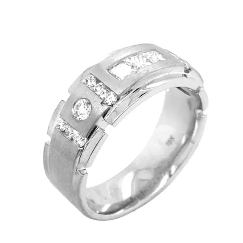 14K White Gold Diamond Men’s Ring