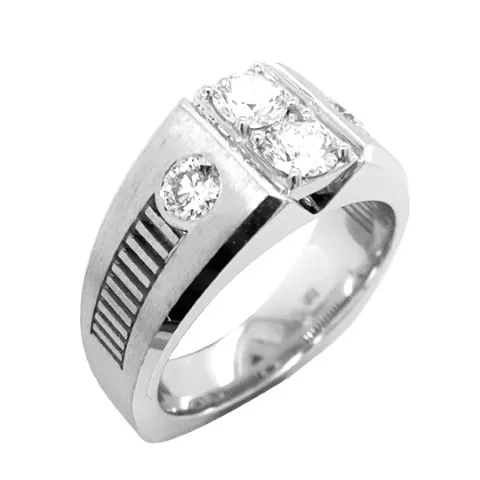 18K White Gold Diamond Men’s Ring