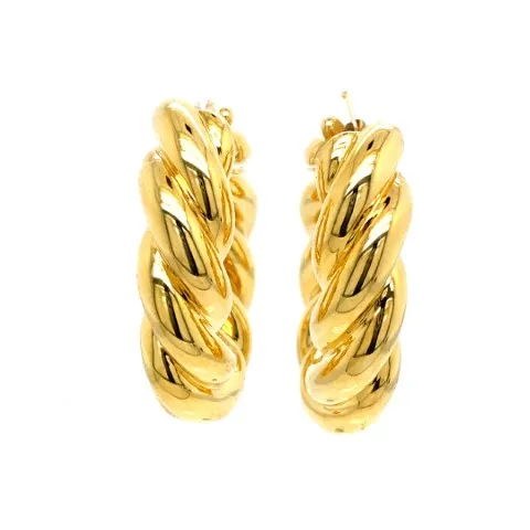 18K Yellow Gold Hoop Earrings