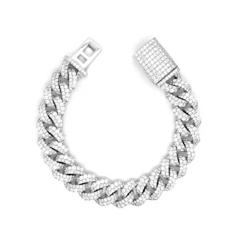 14K White Gold Diamond Men’s Bracelet
