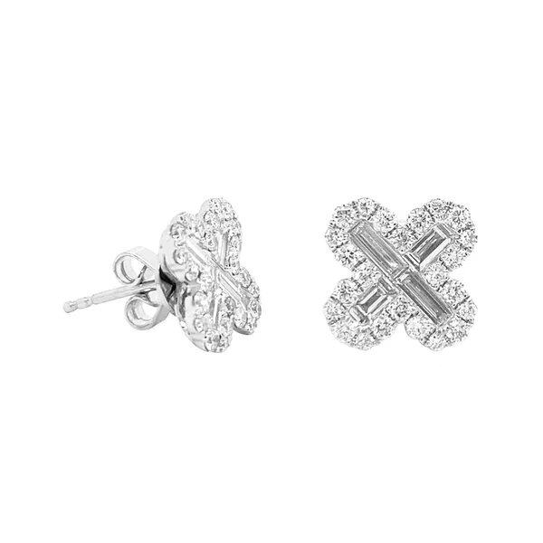 18K White Gold Diamond Earrings