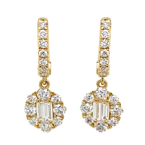 18K Yellow Gold Diamond Earrings