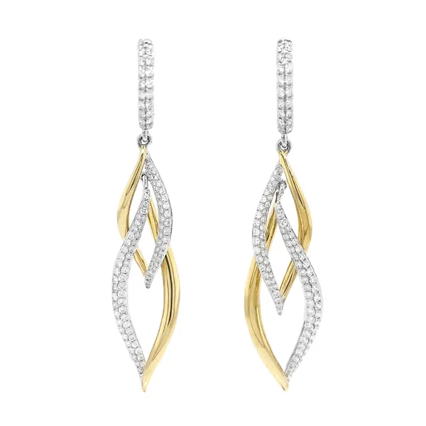 18K Two-Tone Gold Diamonds Earrings