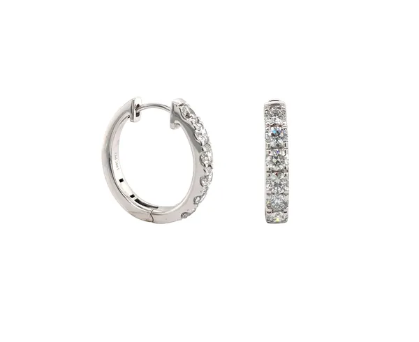 18K White Gold Hoop Earrings