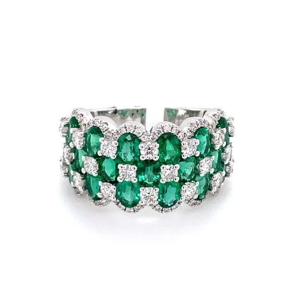 18K White Gold Emerald Band
