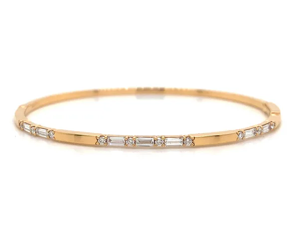 18K Rose Gold Diamond Bangle