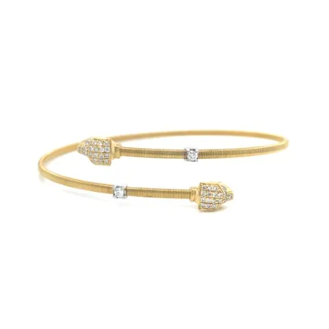 18K Yellow Gold Diamond Bangle