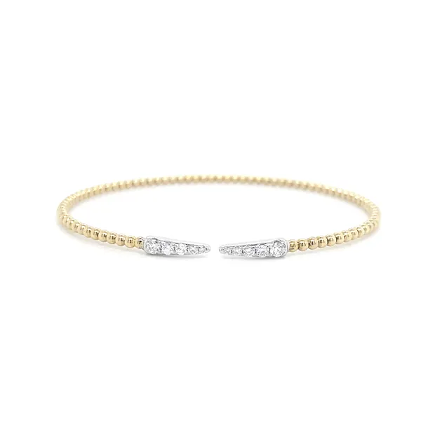 14K Two-Tone Gold Diamond Bangle