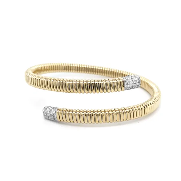 18K Two-Tone Gold Diamond Bangle