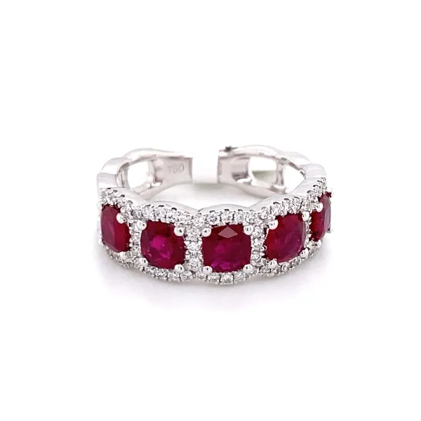 18K White Gold Ruby Band